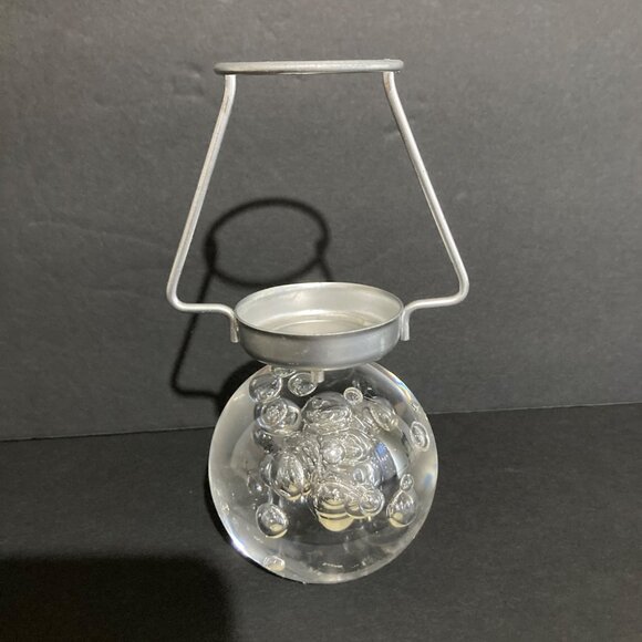 Vintage Lucite Acrylic Bubble Orb Tea Light Candle Holder - Picture 1 of 8
